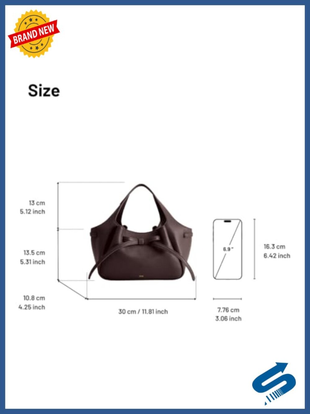 Soft Bow Vegan Leather Tote Bag Crossbody with Card Slot - Picture 4 of 6